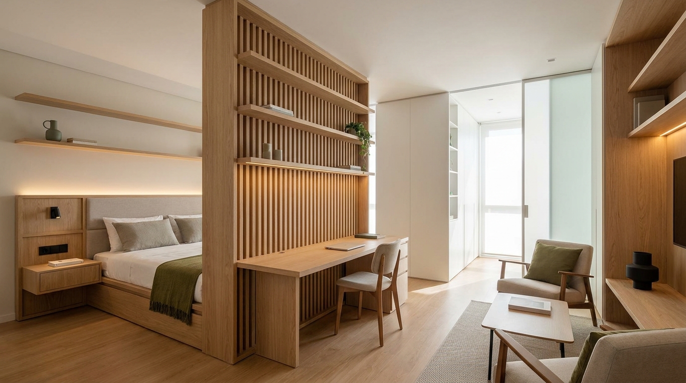 Apartamento compacto sem paredes